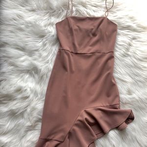 Lulus mauve/dusty rose asymmetrical dress